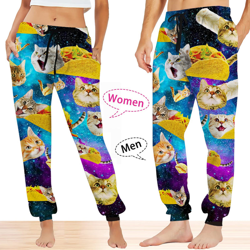 Blue Galaxy Taco Cat Funny Sweatpants – D&F Clothing