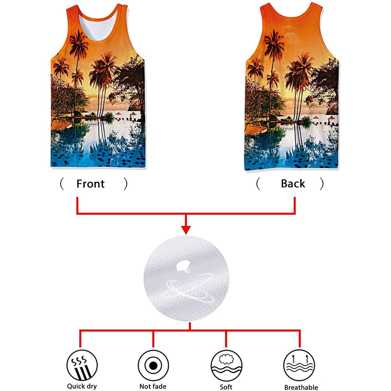 Sunset Palm Tree Funny Tank Top