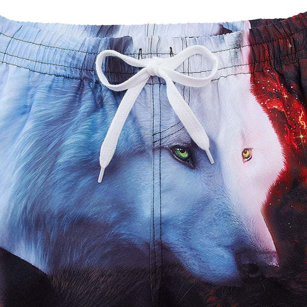 Yin Yang Wolf Funny Boy Swim Trunk