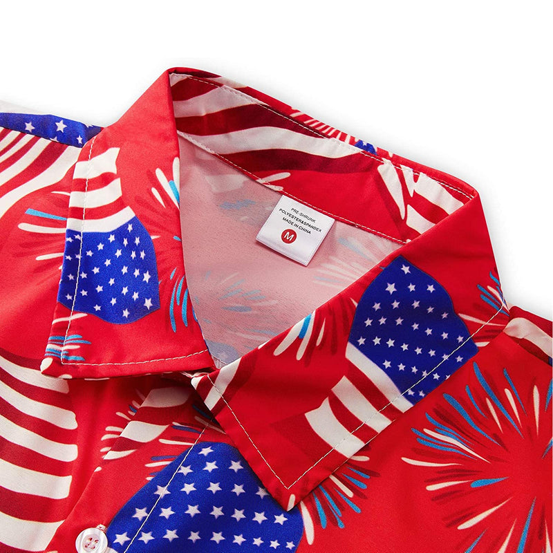 Red American Flag Funny Hawaiian Shirt