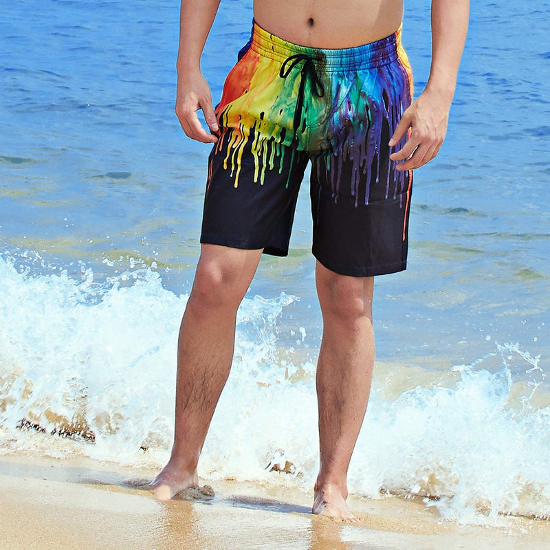 Black Paint Melting Funny Swim Trunks