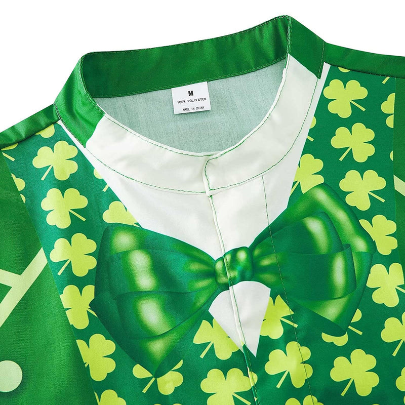 St. Patrick's Day Tuxedo Shamrock Belt Male Romper