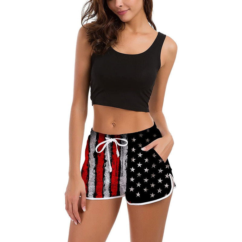 Paint American Flag Funny Board Shorts for Women