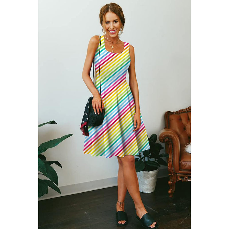 Rainbow Stripes Funny Dress for Women