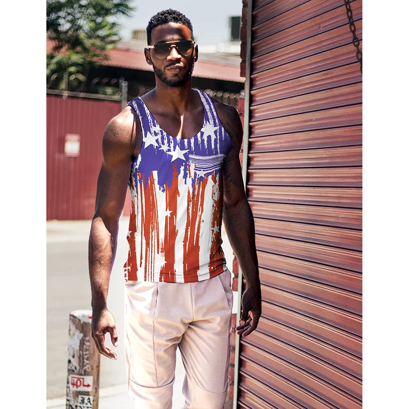 Melting American Flag Funny Tank Top