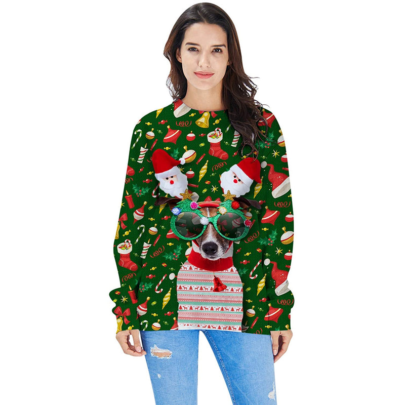 Sunglasses Dog Ugly Christmas Sweater