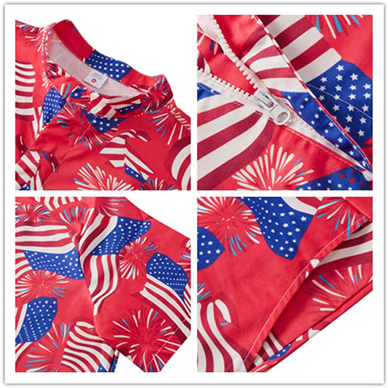 American Flag Red Male Romper