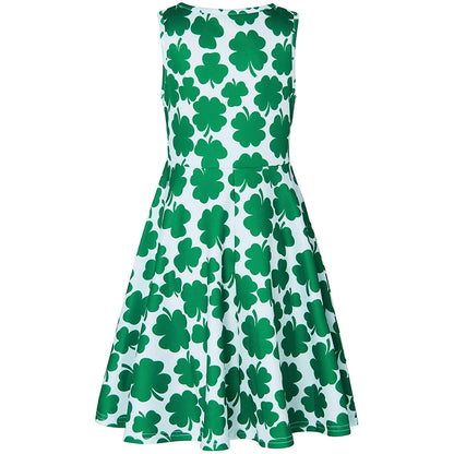 St. Patrick's Day Shamrock Grappig Meisjesjurkje
