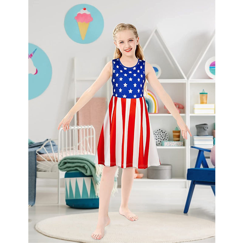 Blue American Flag Funny Girl Dress