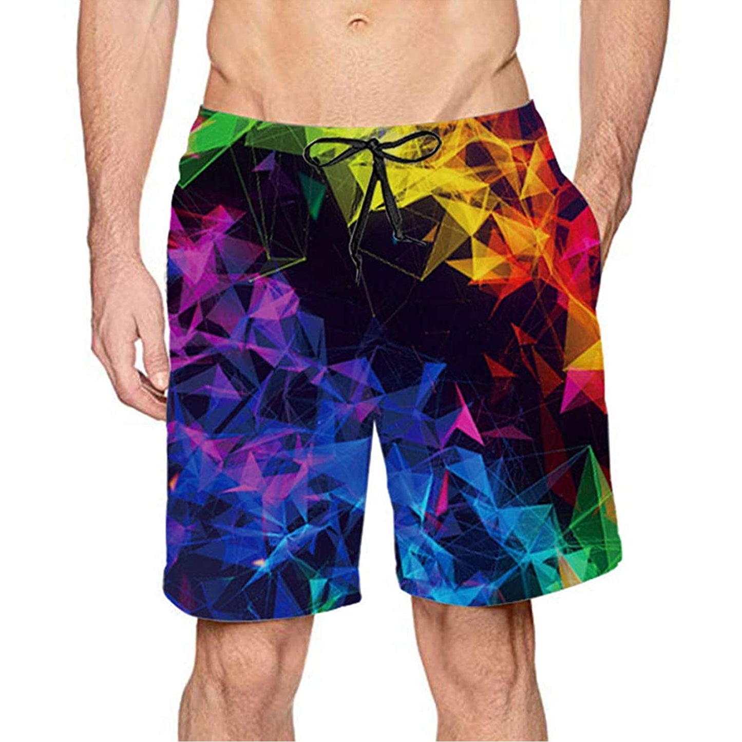 Lustige Badehose mit bunten Diamanten