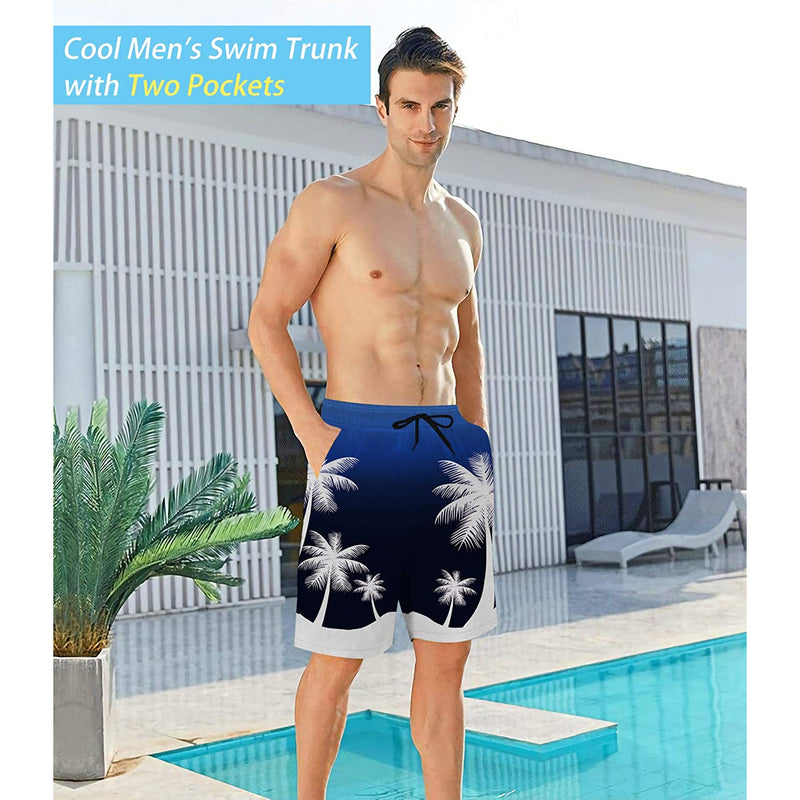 Palm Tree Blue Funny Swim Trunks