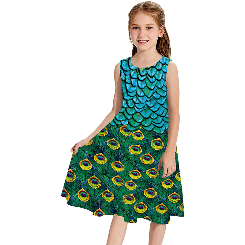 Blue Peacock Funny Girl Dress