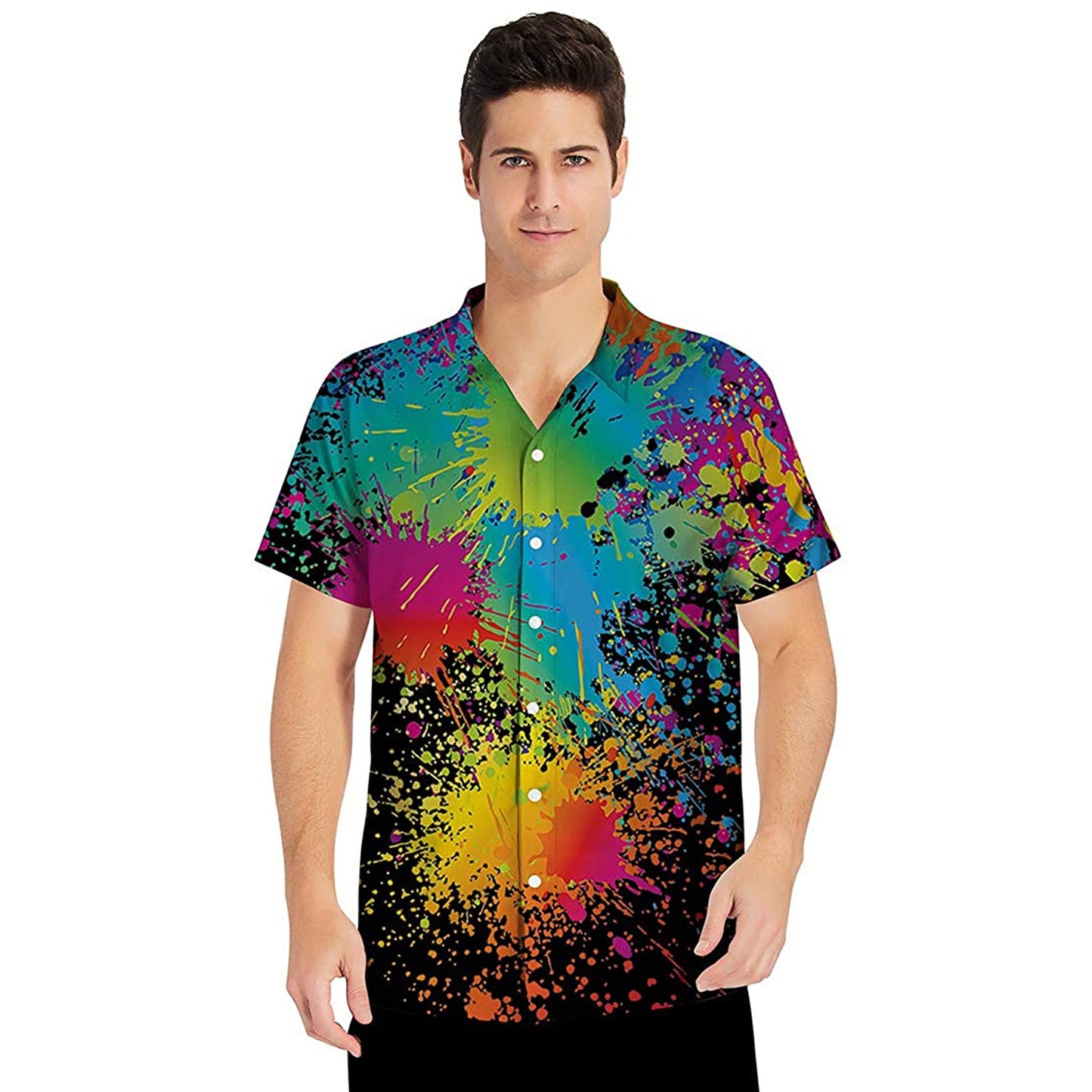 Lustiges Hawaiihemd mit schwarzer Sprühfarbe