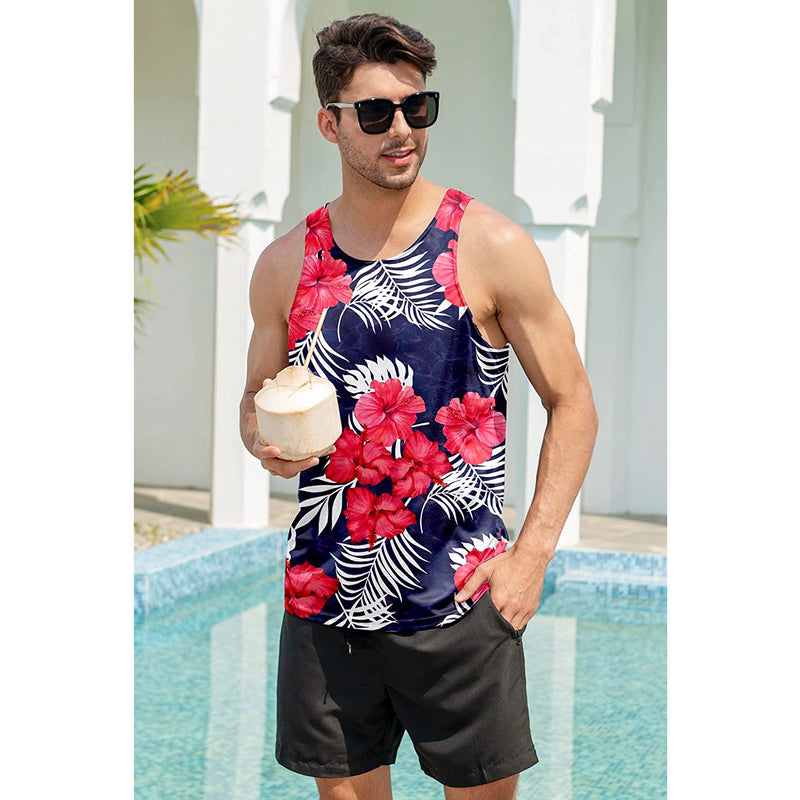 Red Floral Funny Tank Top