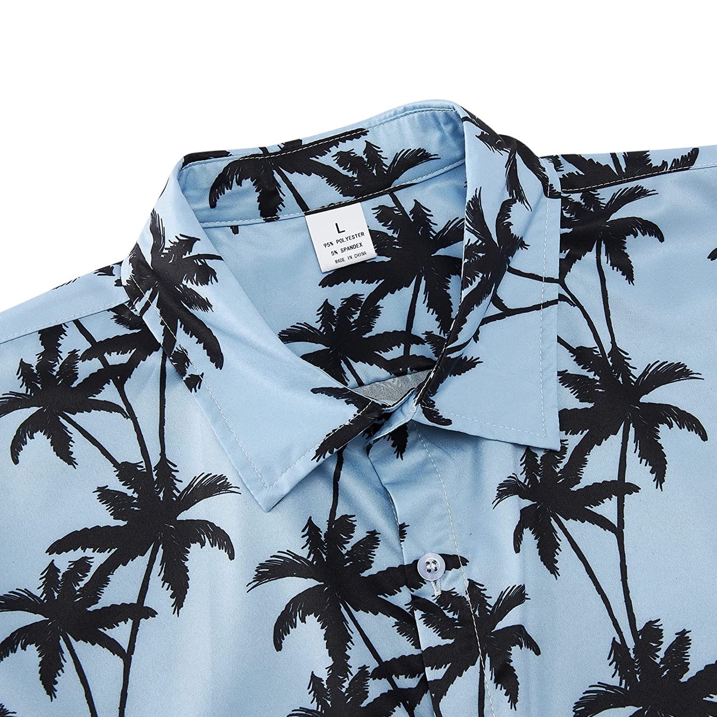 Light Blue Palm Tree Funny Hawaiian Shirt