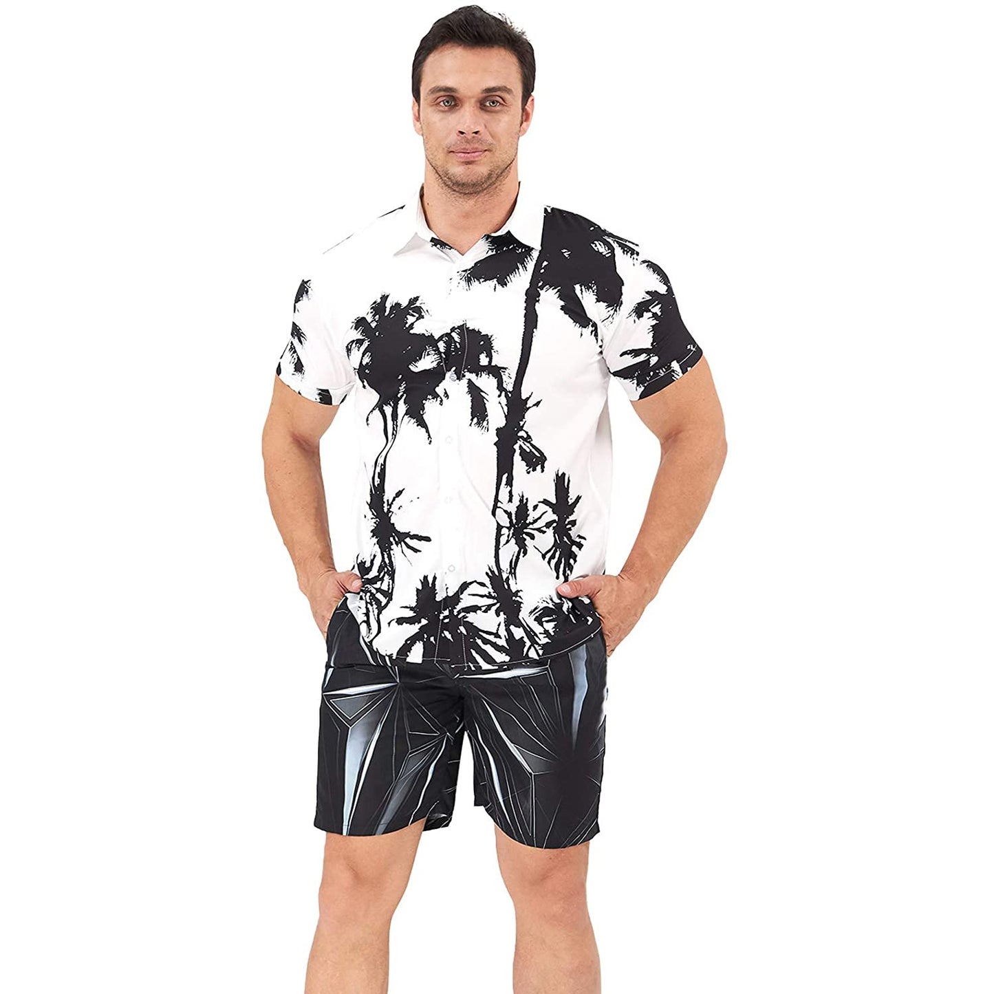 Palme Weißes lustiges Hawaiihemd