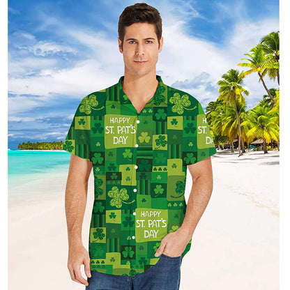 Grünes lustiges Hawaiihemd zum St. Patrick's Day