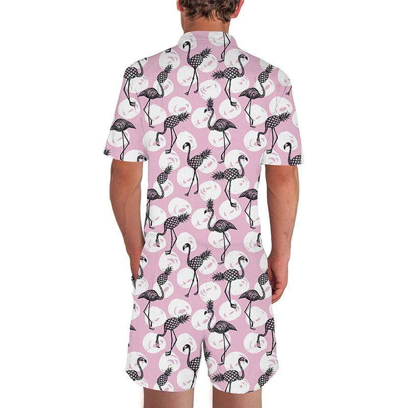 Pineapple Flamingo Male Romper