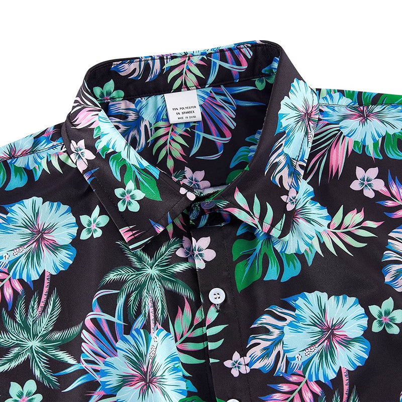 Bright Colorful Tropical Leaf Funny Hawaiian Shirt
