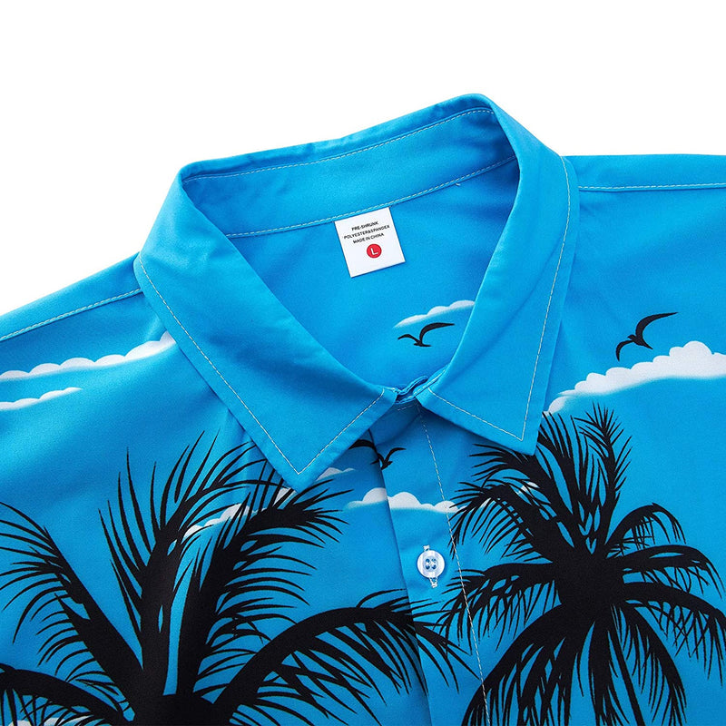 Blue Palm Tree Funny Hawaiian Shirt