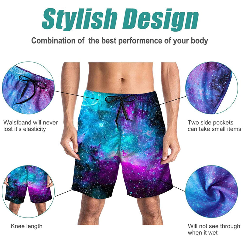 Space Galaxy Funny Swim Trunks