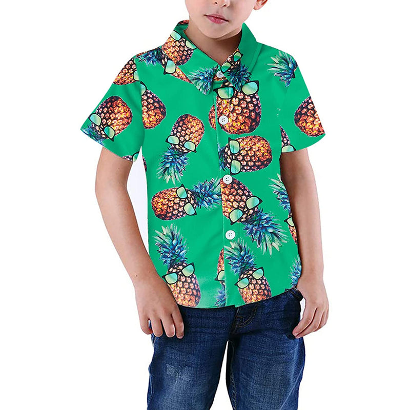 Green Sunglasses Pineapple Funny Toddler Hawaiian Shirt