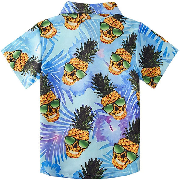 Sunglasses Skull Pineapple Funny Toddler Hawaiian Shirt