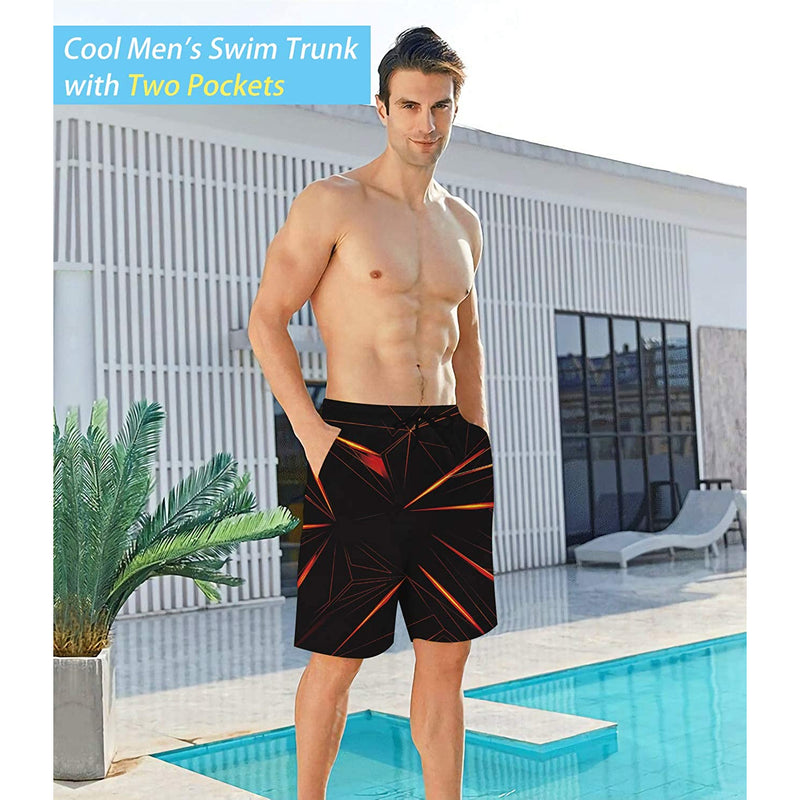 Black Red Diamond Funny Swim Trunks