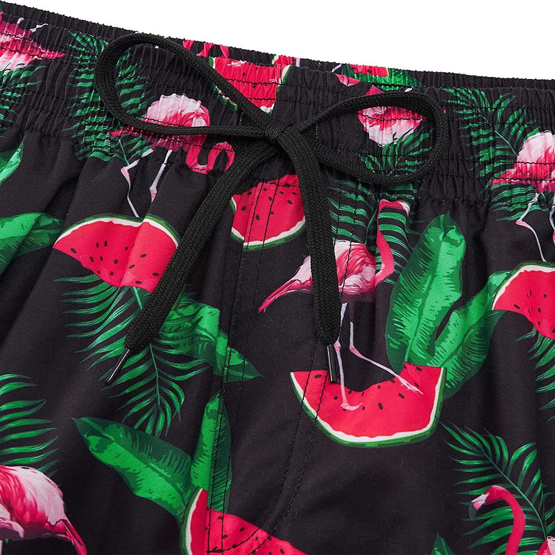 Leaf Flamingo Watermelon Funny Swim Trunks