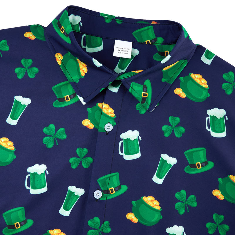 St Patrick's Navy Grappig Hawaiiaans Shirt