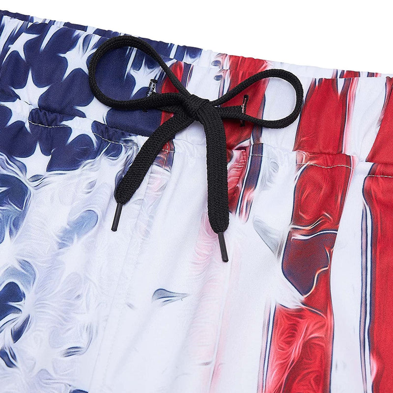 Melting American Flag Skull Funny Sweatpants