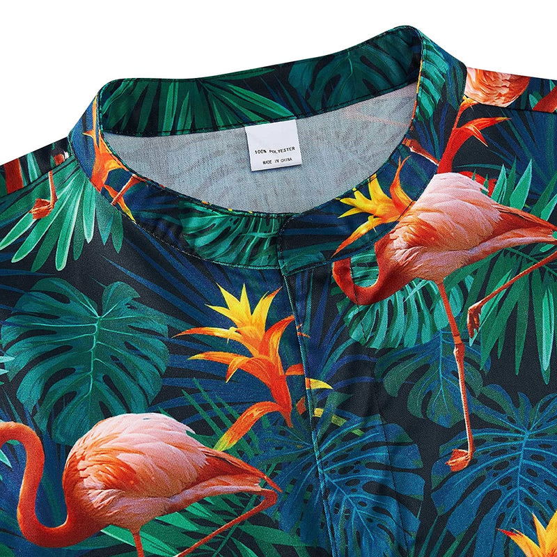 Palm Leaf Flamingo Men Romper