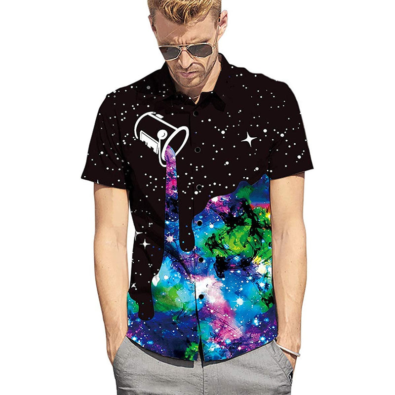 Galaxy Paint Splatter Funny Hawaiian Shirt