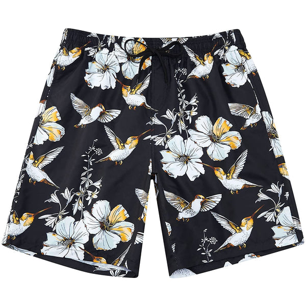 Flower Birds Funny Swim Trunks
