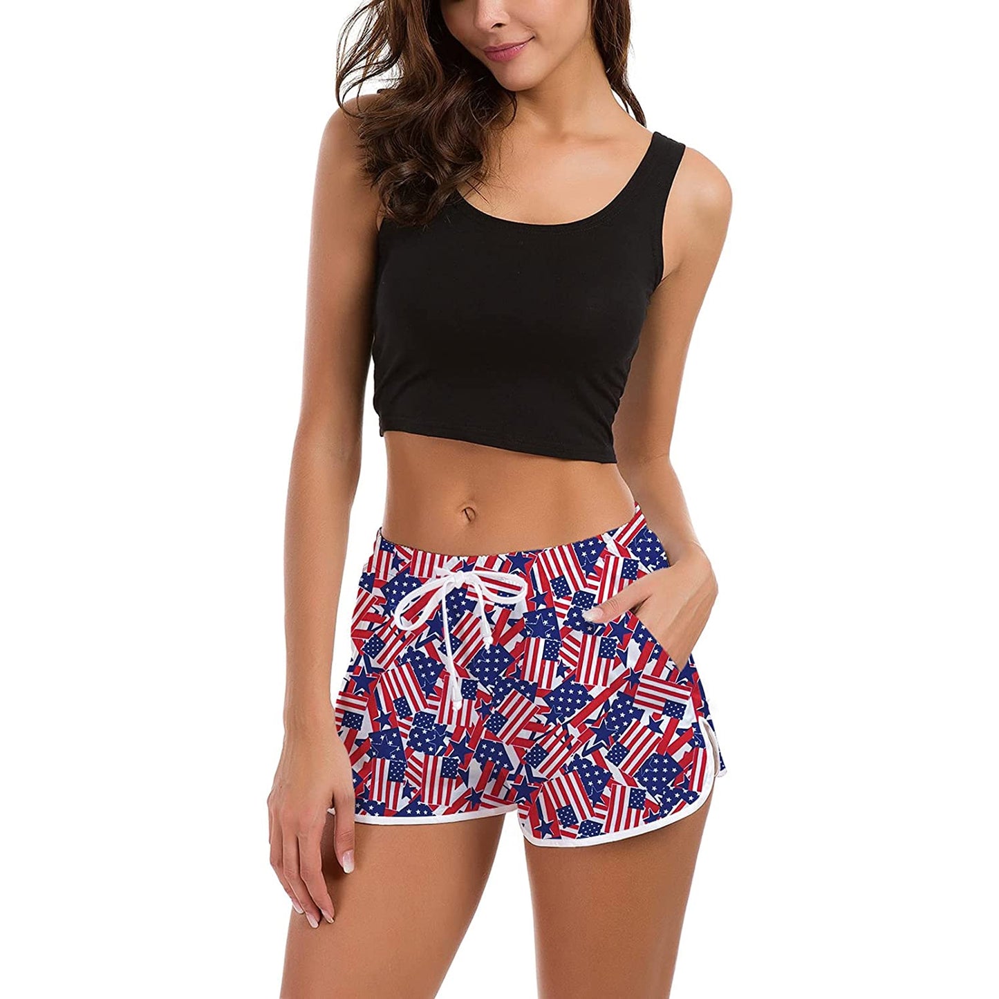 Lustige Boardshorts mit USA-Flagge für Damen