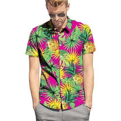 Blatt Ananas Lustiges Hawaiihemd
