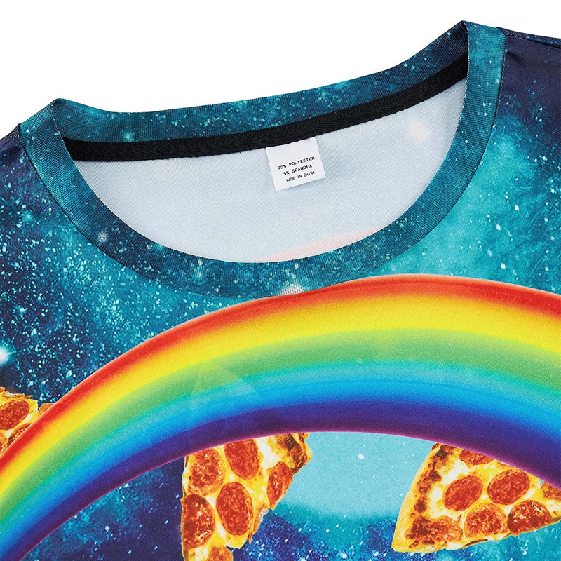 Galaxy Rainbow Pizza Cat Funny T Shirt