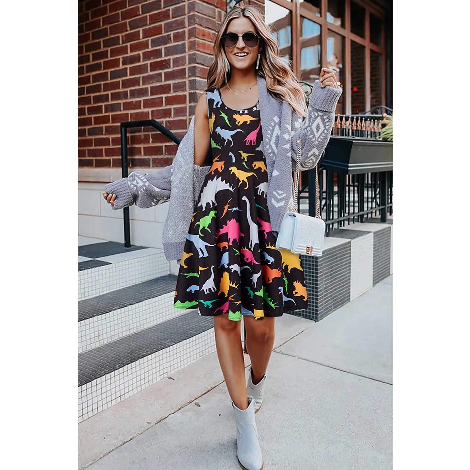 Dinosaur Funny Dress for Women M Dinosaur Funny Dress for Women M