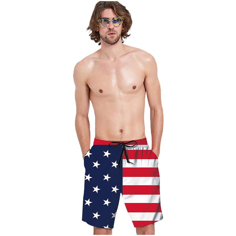 American Flag Funny Swim Trunks