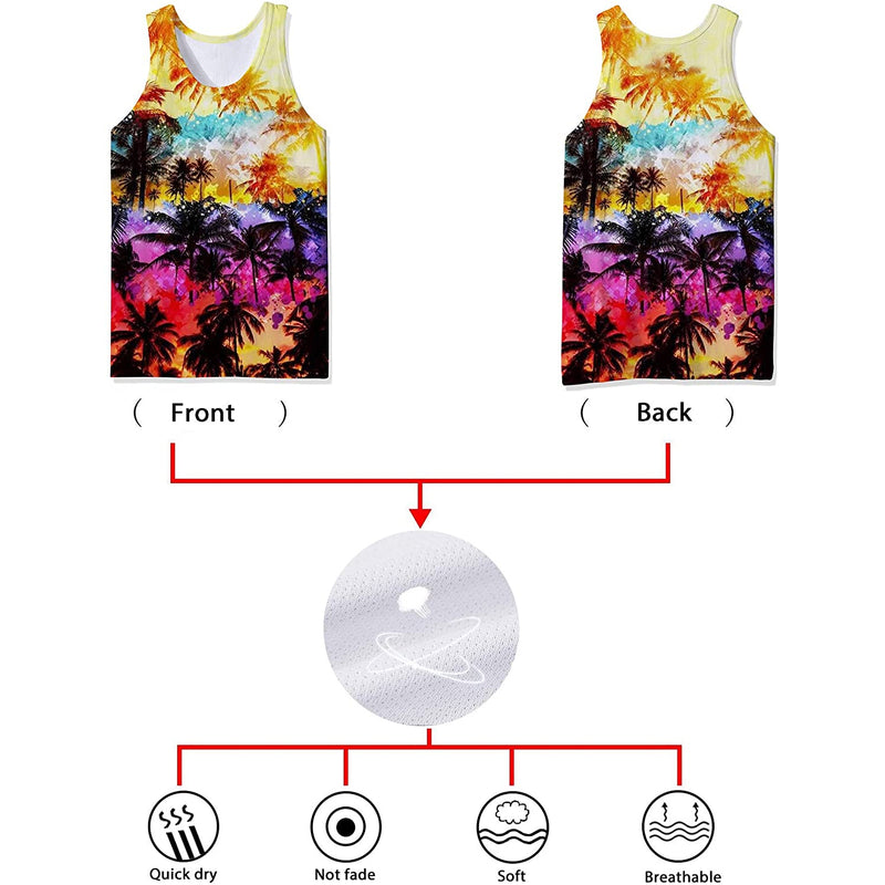 Colorful Palm Tree Funny Tank Top