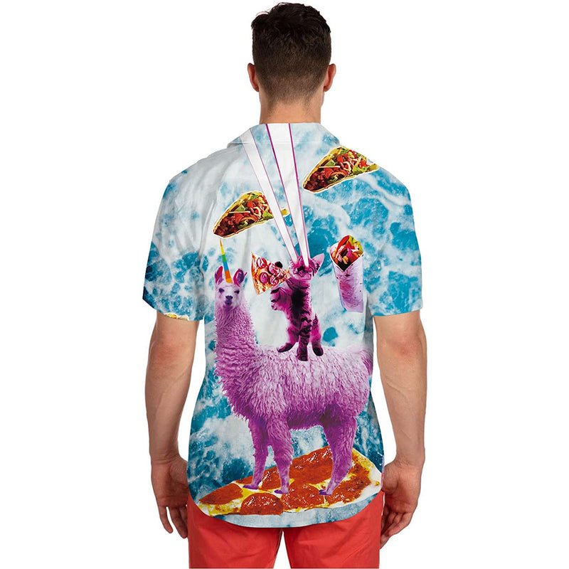 Taco Cat Riding Llama Funny Hawaiian Shirt