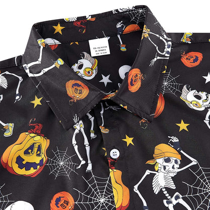 Halloween Pumpkins Skeleton Funny Hawaiian Shirt