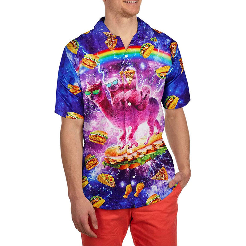 Taco Sloth Riding Llama Funny Hawaiian Shirt