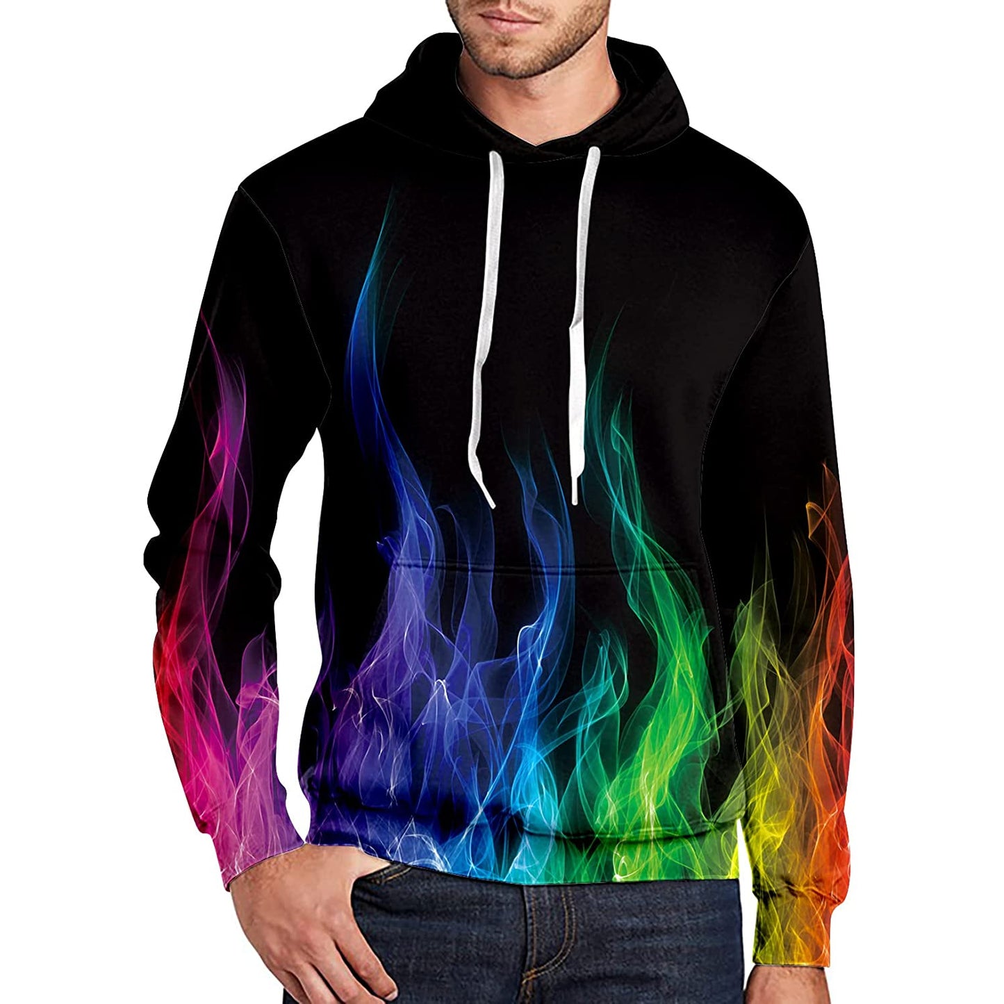 Kleurrijke Vlam Grappige Hoodie