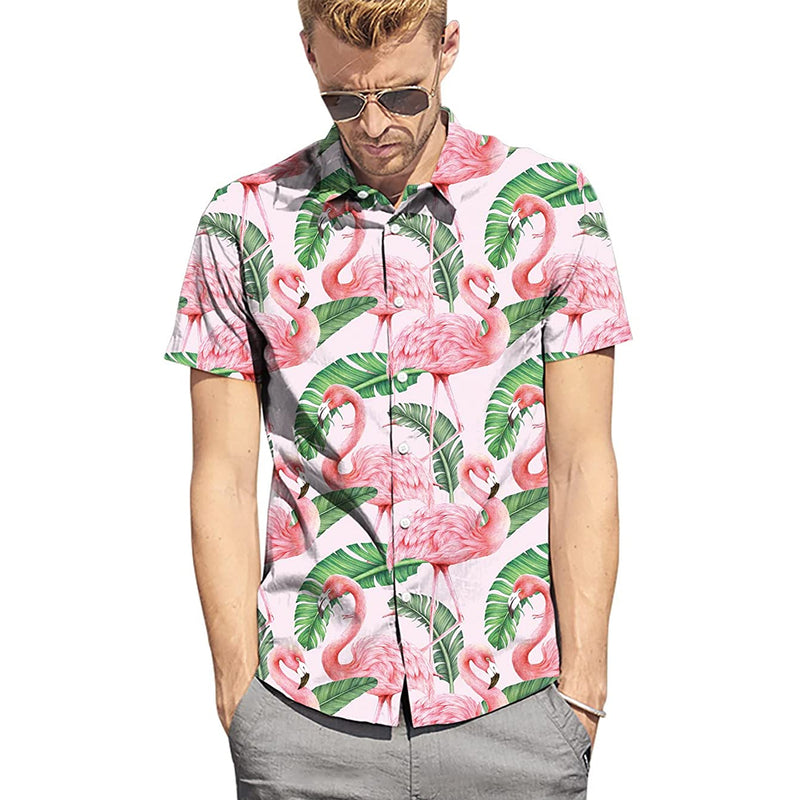 Banana Leaf Flamingos Funny Hawaiian Shirt