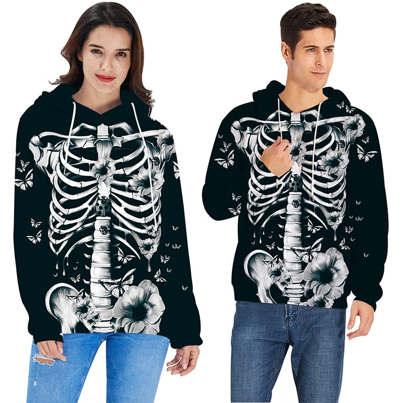 Skeleton Flowers Halloween Hoodie