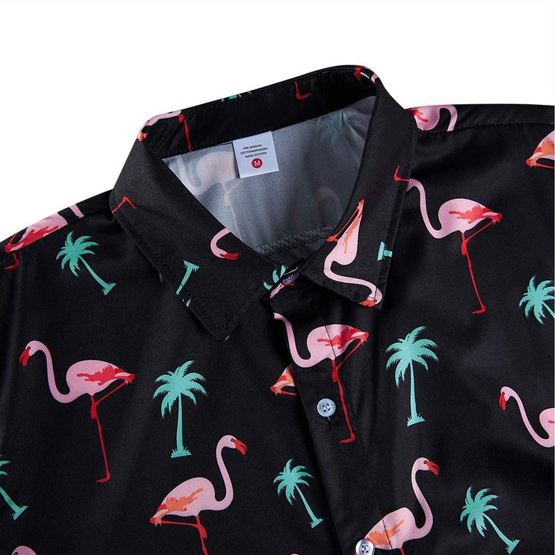 Flamingo Palm Tree Funny Hawaiian Shirt