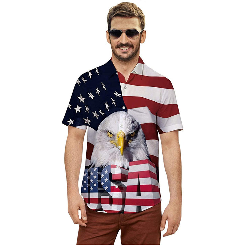 American Flag Eagle Funny Hawaiian Shirt