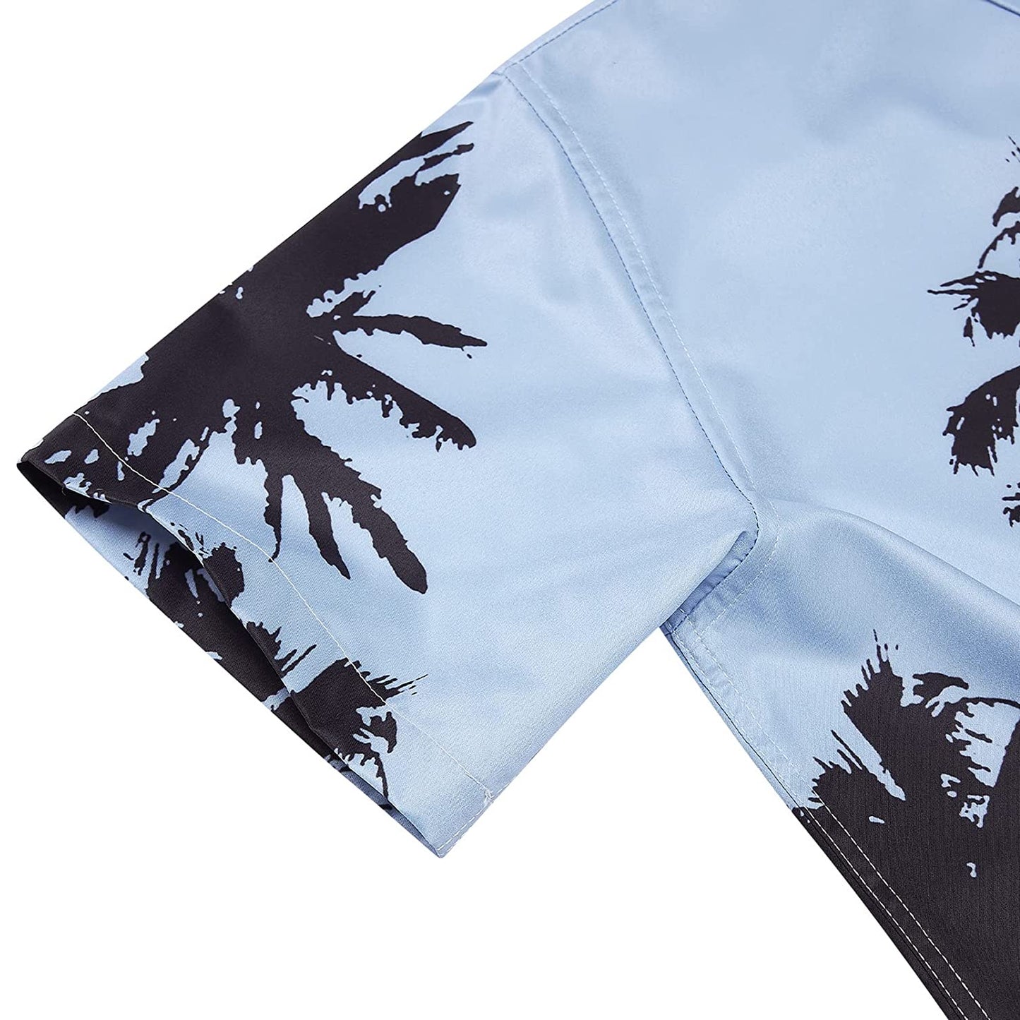 Hellblaues lustiges Hawaiihemd mit Palmen