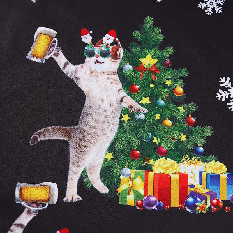 Beer DJ Cats Black Ugly Christmas Sweater